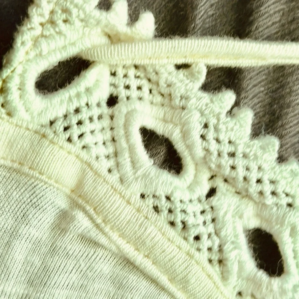 NWT Free People Top Cream colored eyelet softgirl Romantic size Medium